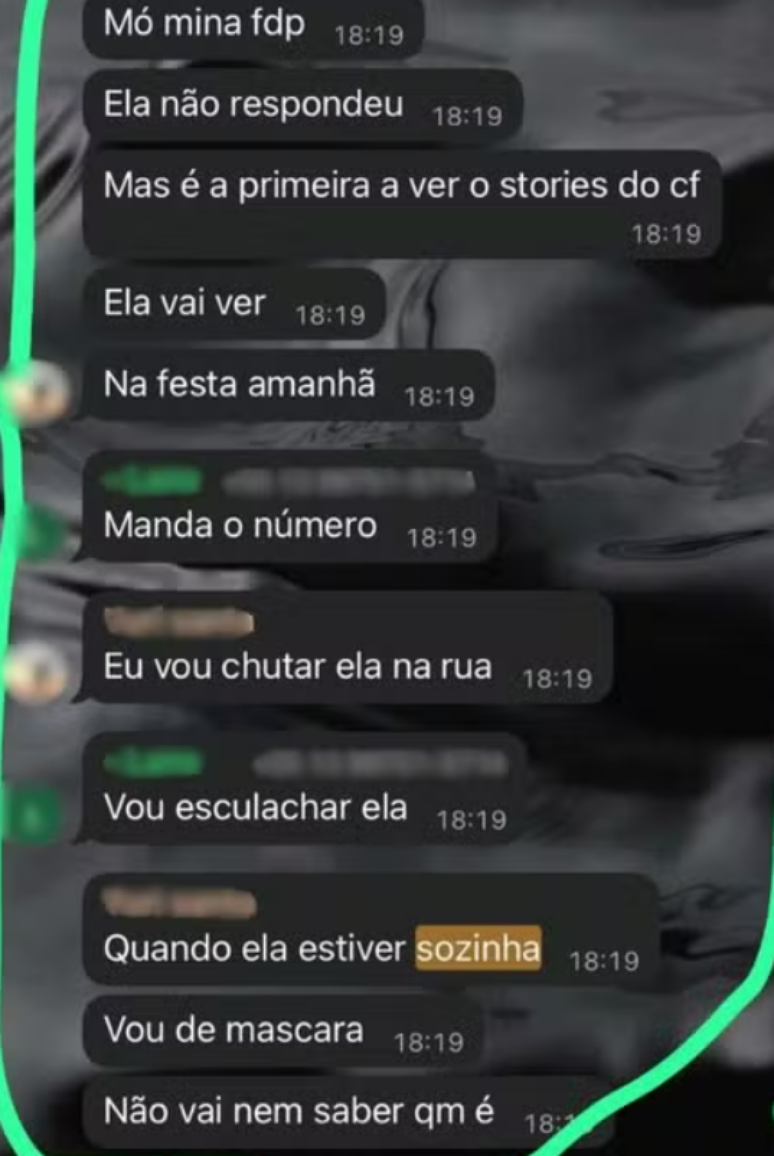 Mensagem atribu&iacute;da a calouro com amea&ccedil;as de estupro