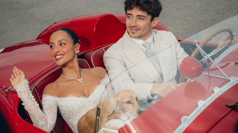 Charles Leclerc e Alexandra Saint Mleux se casaram neste final de semana.