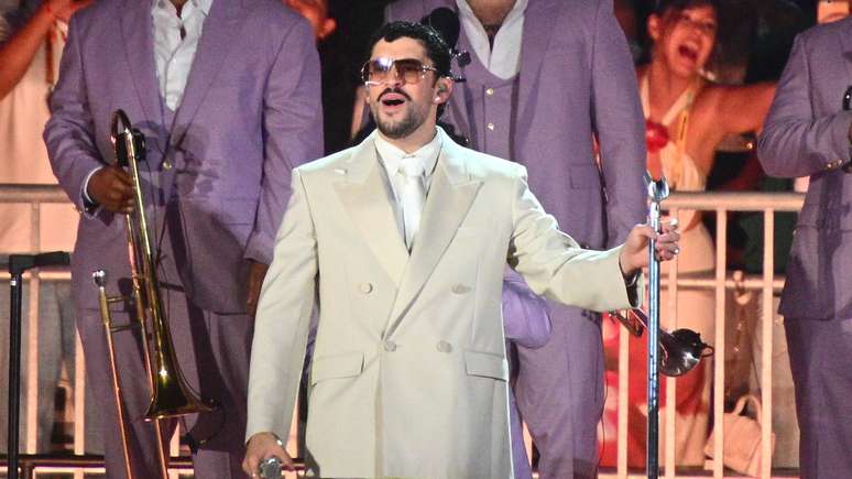 Bad Bunny durante show em S&atilde;o Paulo em 2026