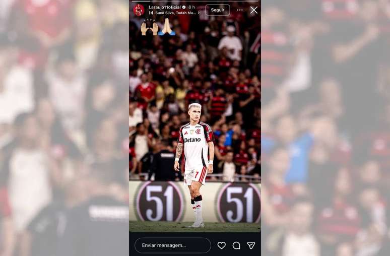 Post do camisa 7 causa pol&ecirc;mica nas redes sociais &ndash;