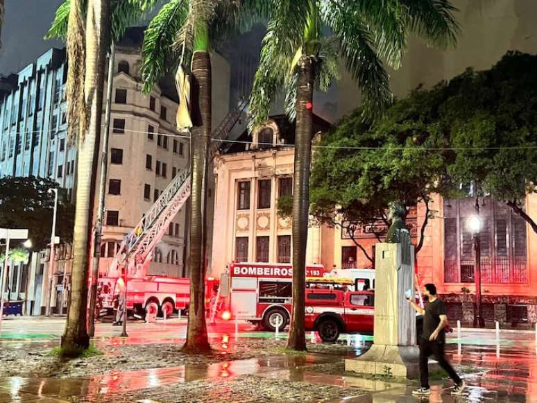 Inc&ecirc;ndio na Faculdade de Direito da USP, no centro de S&atilde;o Paulo