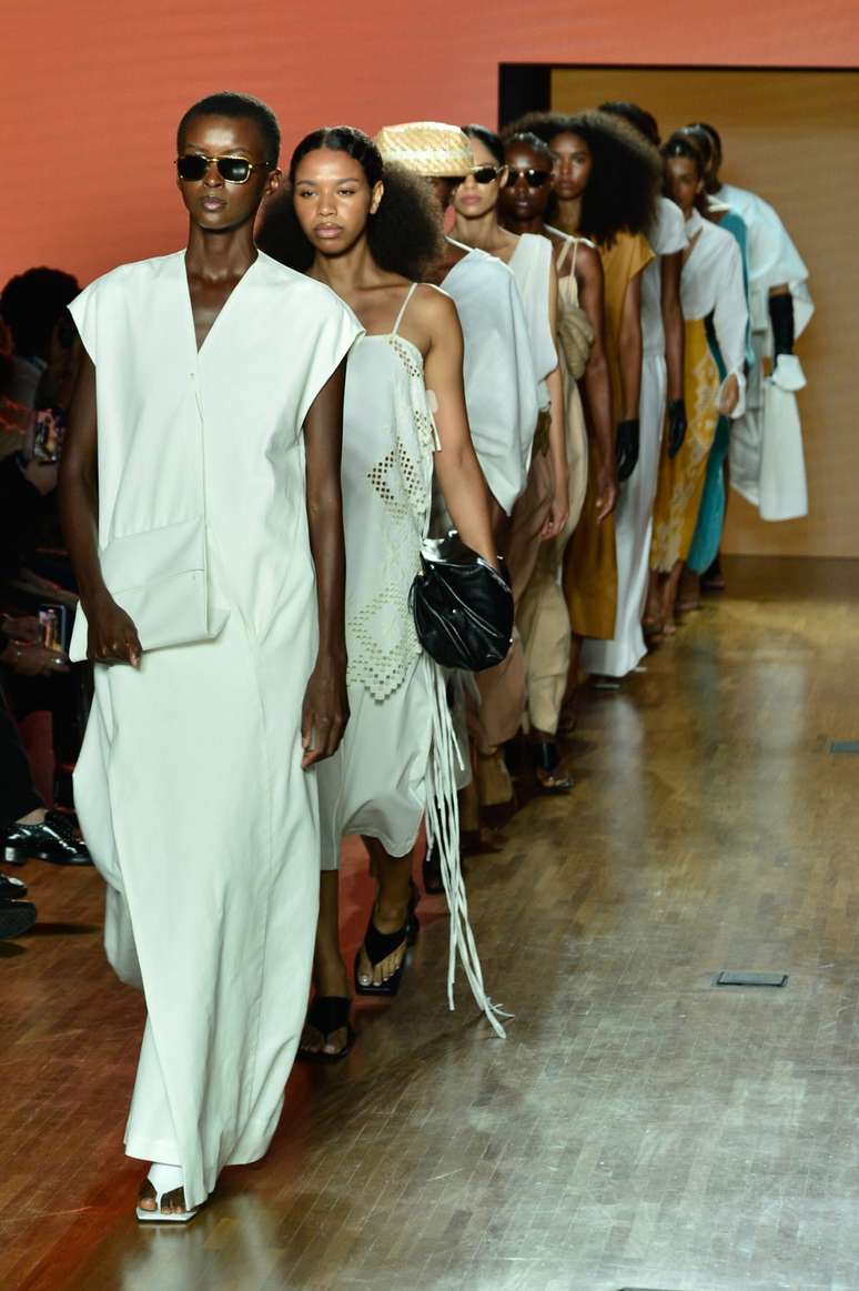 &Acirc;ngela Brito no SPFW em outubro de 2024 