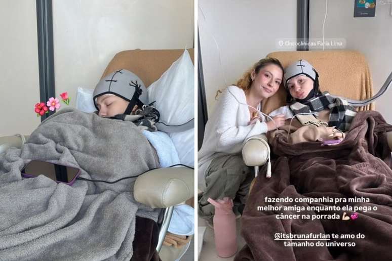 Bruna Furlan, neta de Carlos Alberto de N&oacute;brega, durante tratamento