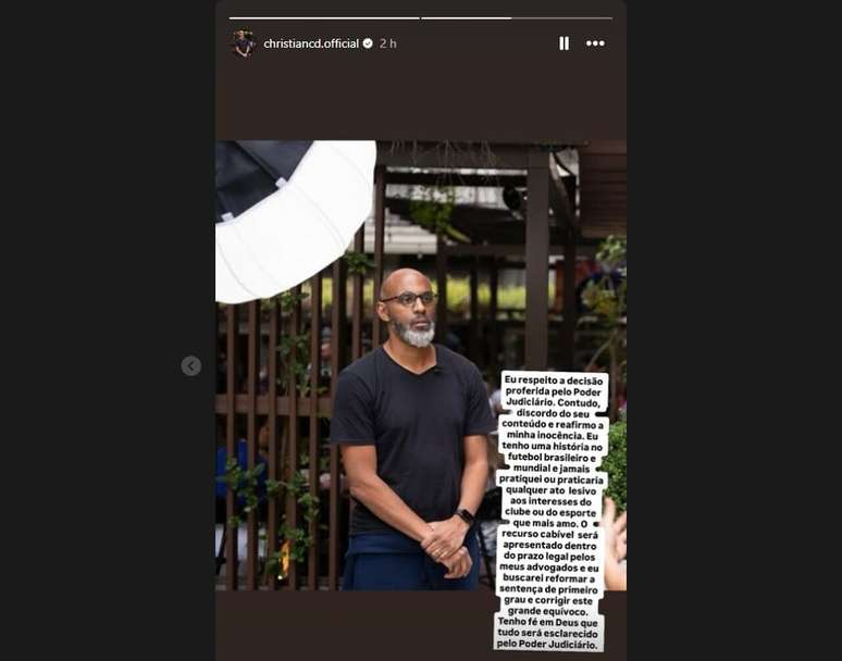 Ex-jogador do Inter se manifestou nas redes sociais &ndash;