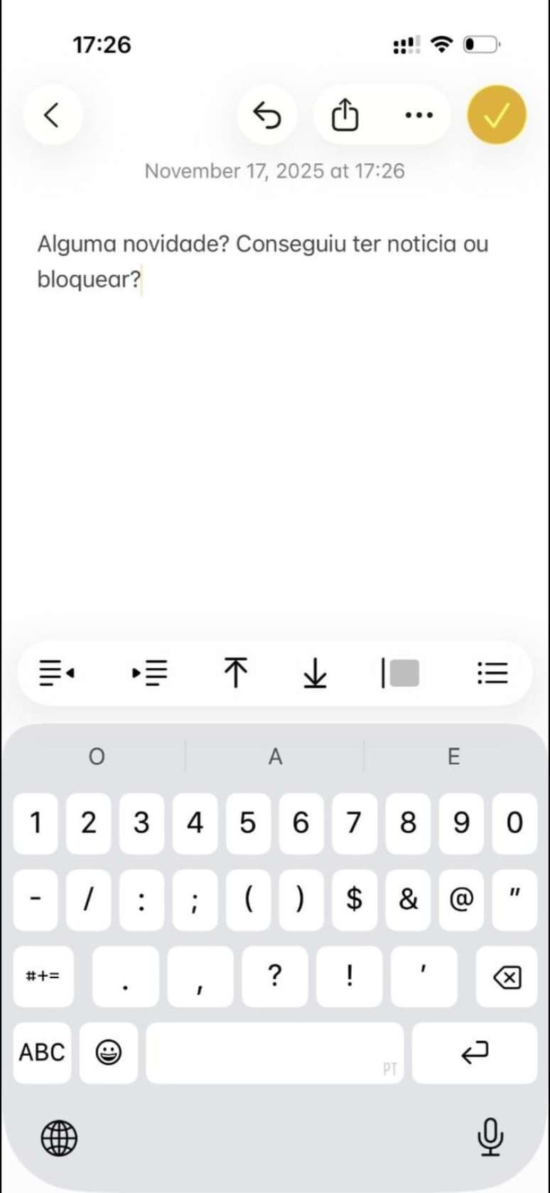 bloco de notas do celular do Vorcaro