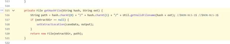 Sequ&ecirc;ncia de comandos no c&oacute;digo-fonte do programa IPED mostra como deve ser a cria&ccedil;&atilde;o de pastas para distribui&ccedil;&atilde;o de arquivos; programa usa 'indexa&ccedil;&atilde;o baseada em hashs'