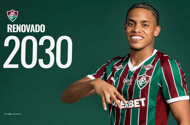 Joia de Xer&eacute;m renova com o Fluminense at&eacute; 2030 &ndash;