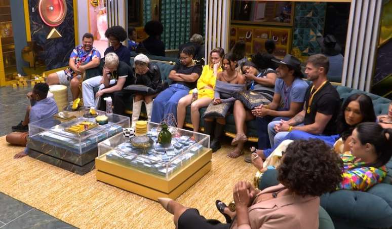 Participantes do BBB 26 antes da formação do Paredão de hoje, 22 de fevereiro