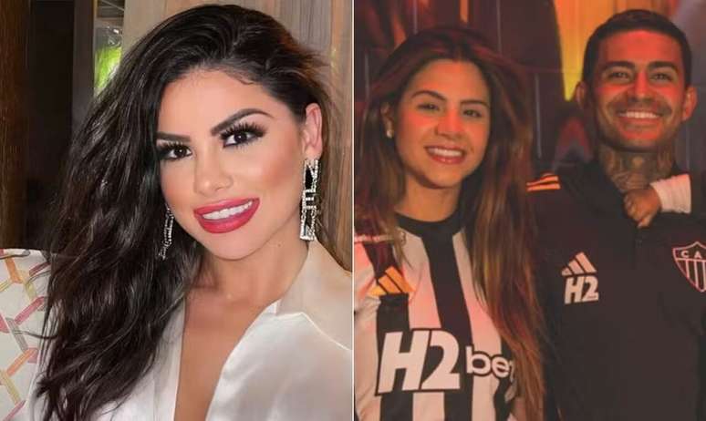 Dudu (direita) e sua esposa, Paula Caroline Campos, refor&ccedil;am que especula&ccedil;&otilde;es de um suposto trisal s&atilde;o inver&iacute;dicas &nbsp;&ndash;