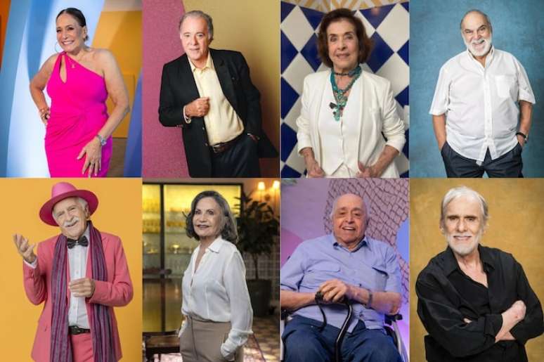 Artistas veteranos com contrato vital&iacute;cio com a Globo: Susana Vieira, Tony Ramos, Betty Faria, Lima Duarte, Ary Fontoura, Rosamaria Murtinho, Mauro Mendon&ccedil;a e Francisco Cuoco
