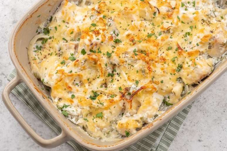 Til&aacute;pia com couve-flor gratinada 