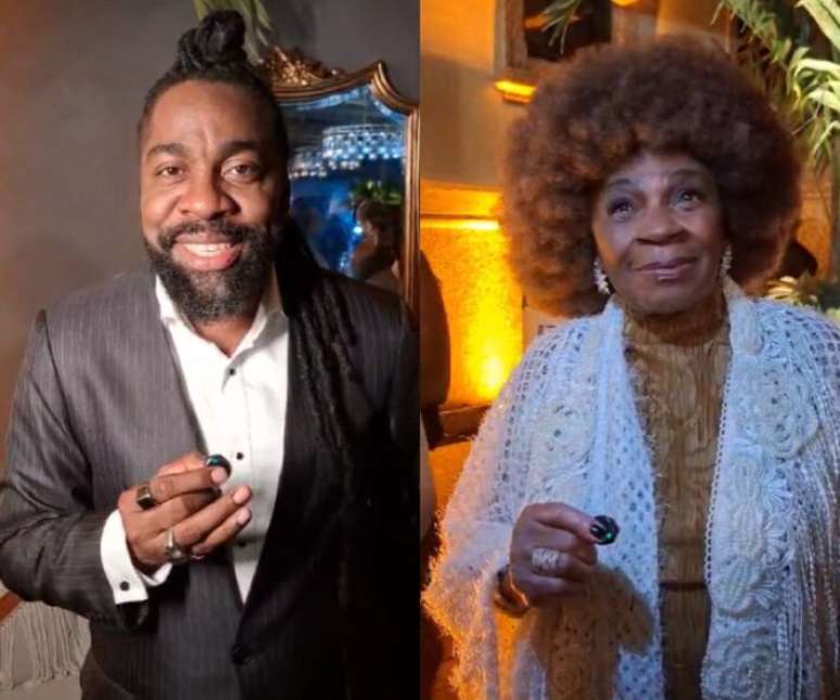 L&aacute;zaro Ramos e Zez&eacute; Motta na festa de lan&ccedil;amento de 'A Nobreza do Amor', nova novela das 6 da Globo