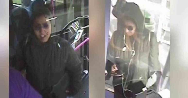 C&acirc;meras de seguran&ccedil;a capturaram o momento em que Vit&oacute;ria pegou o &ocirc;nibus de Colchester para Brightlingsea, as imagens foram divulgadas pela pol&iacute;cia local