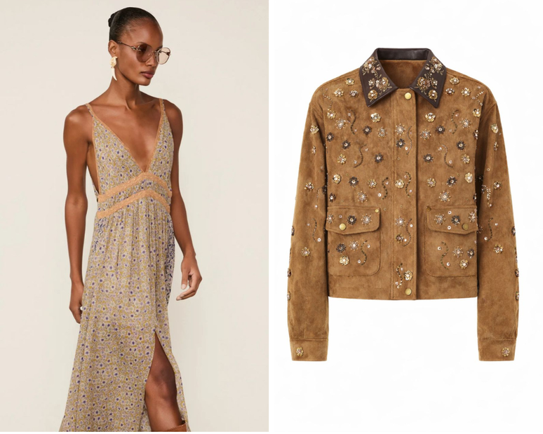 Vestido da Animale e jaqueta da Denise Valadares 