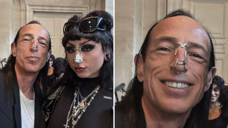 ఫ్యాషన్ డిజైనర్ రిక్ ఓవెన్స్, ఫ్రెంచ్ డిజైనర్ అన్‌ఫర్‌తో పాటు నాసల్ గ్రిల్జ్‌తో ఉన్నారు