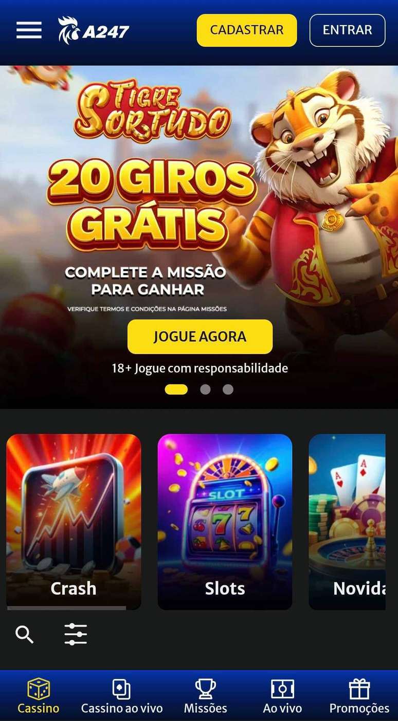 Na A247, voc&ecirc; encontra jogos de cassino online populares
