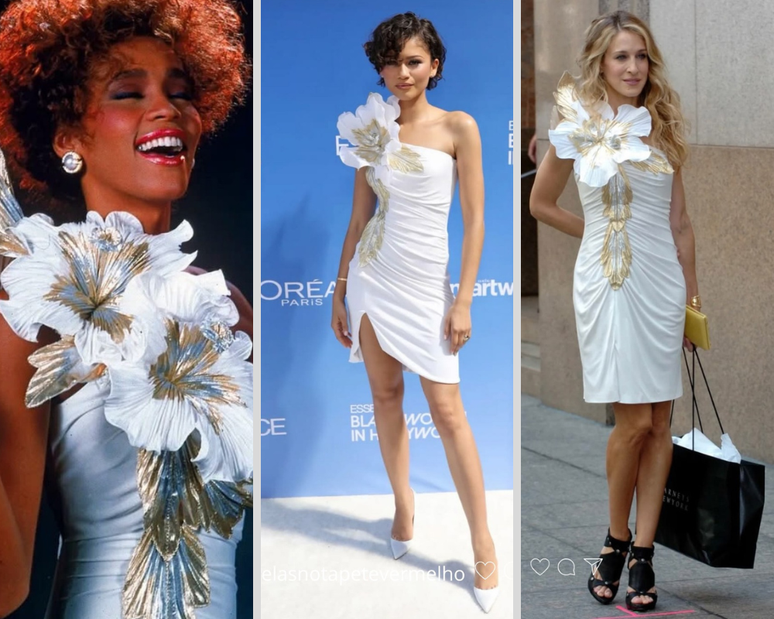 Whitney Houston, Zendaya e Carrie Bradshow (Fotos: Reprodu&ccedil;&atilde;o/Instagram/@voguefrance)