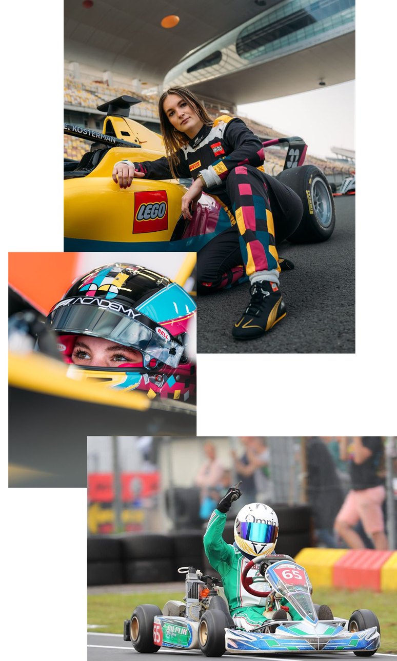 Esmee Kosterman disputa a F1 Academy pela equipe patrocinada pela Lego