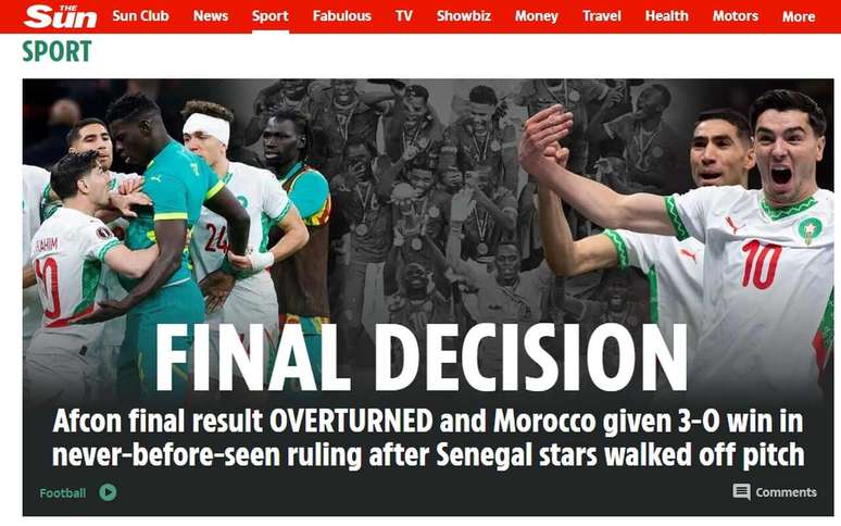 CAF இன் முடிவை சூரியன் எதிரொலிக்கிறது -