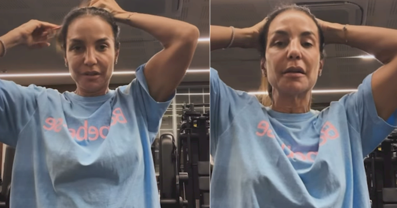 Ivete Sangalo revela rosto com tit&acirc;nio e volta aos treinos