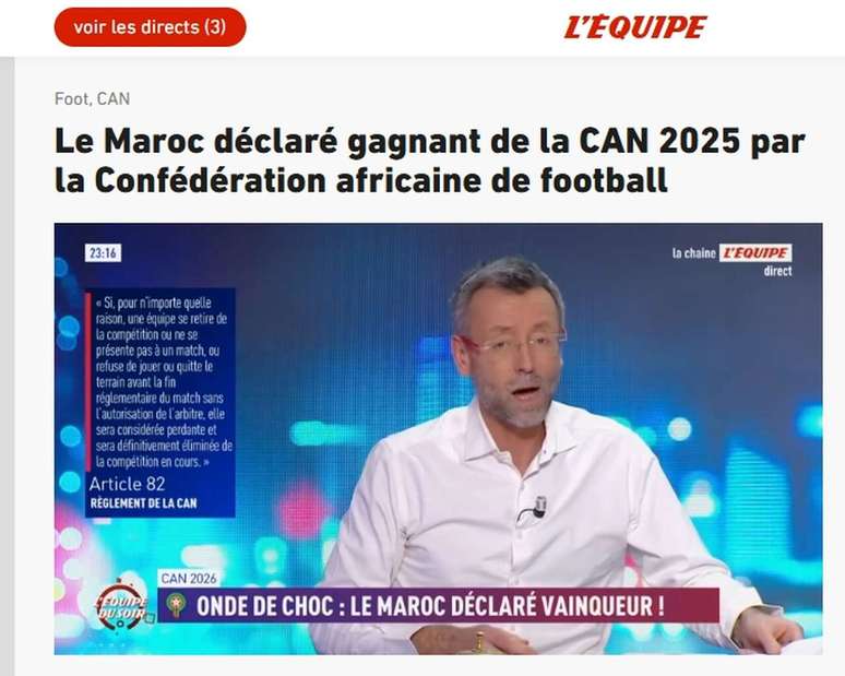 மொராக்கோவிற்கான ஆப்பிரிக்கப் பட்டம் பற்றிய முடிவை பிரெஞ்சு பத்திரிகையாளர்கள் விவாதிக்கின்றனர் -