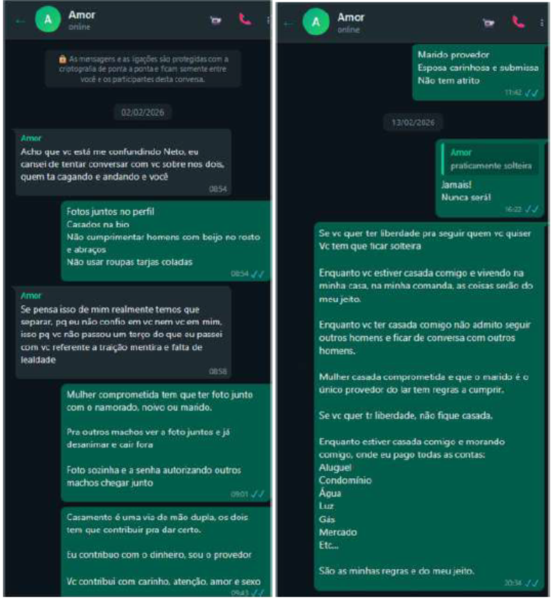 Marido defende submiss&atilde;o de mulheres casadas em mensagem