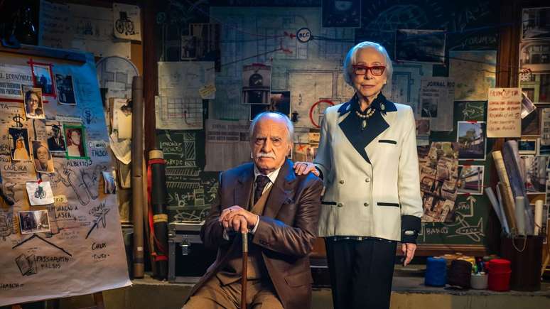 Ary Fontoura e Fernanda Montenegro em cartaz do filme Velhos Bandidos