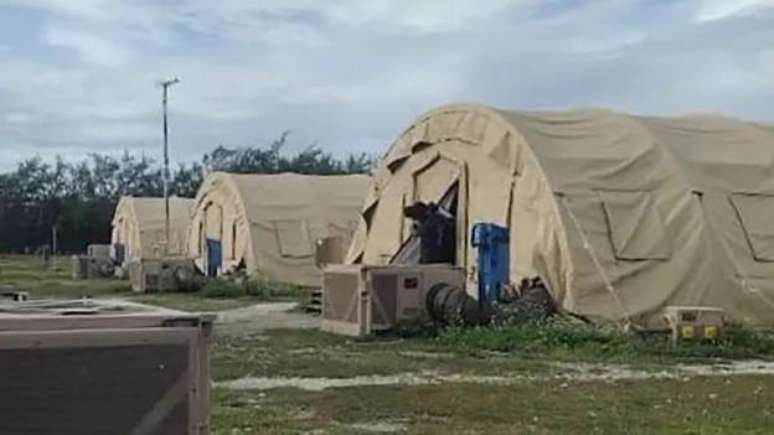 Este &eacute; o acampamento de migrantes de Diego Garcia