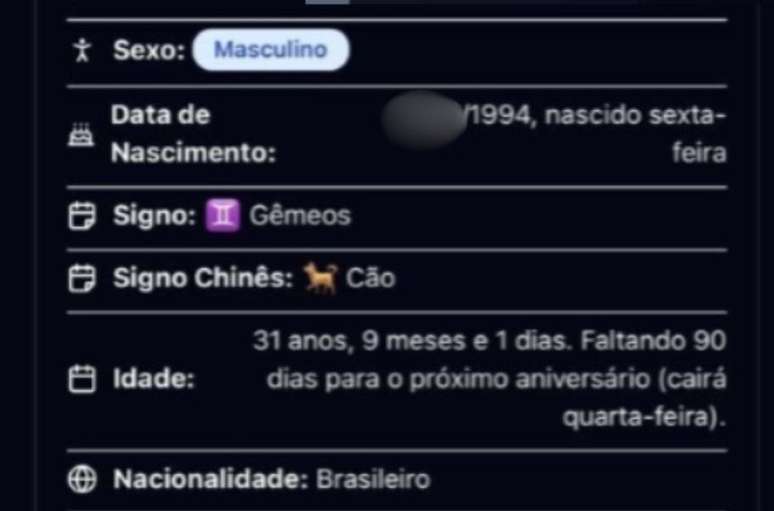 Banco de dados achou at&eacute; o hor&oacute;scopo chin&ecirc;s do jornalista 