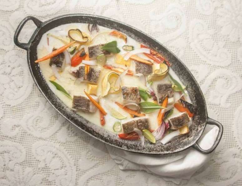 Bacalhau no leite de coco.