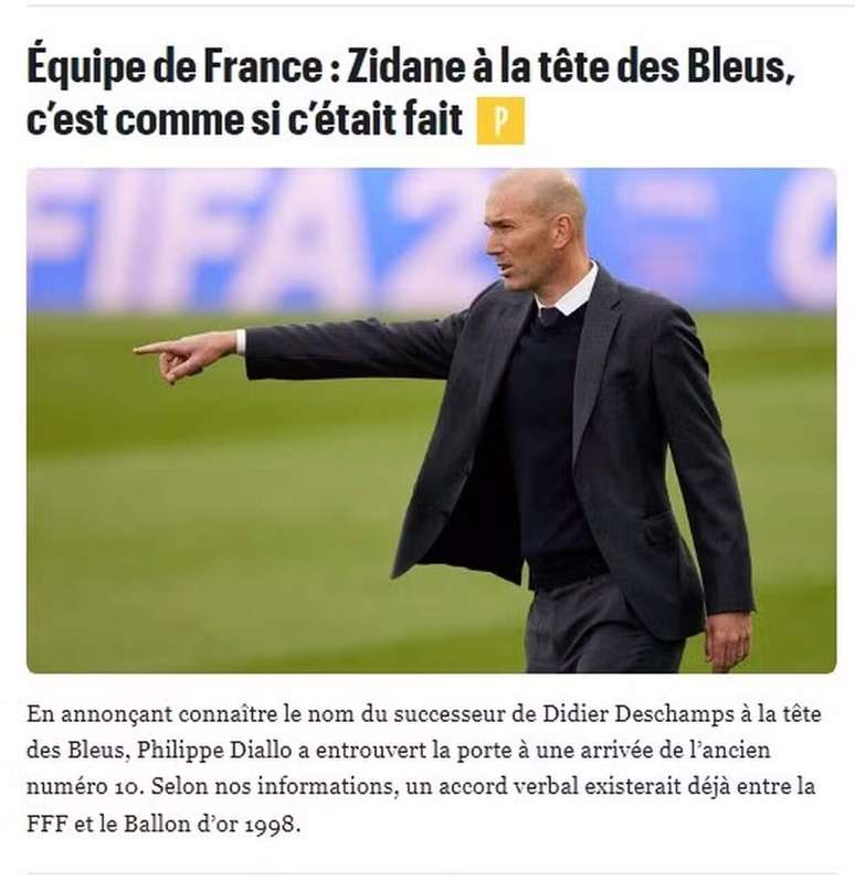 ஜிதானின் பிரான்ஸ் பயணத்தை செய்தித்தாள்கள் தெரிவிக்கின்றன –