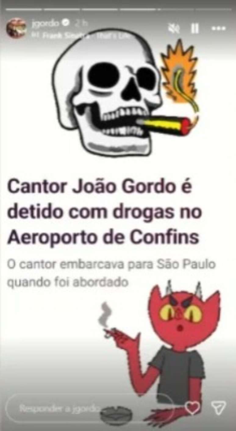Jo&atilde;o Gordo se manifesta nas redes sociais