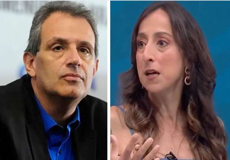 Bap, presidente do Flamengo, e Renata Mendon&ccedil;a, comentarista da Globo &ndash;