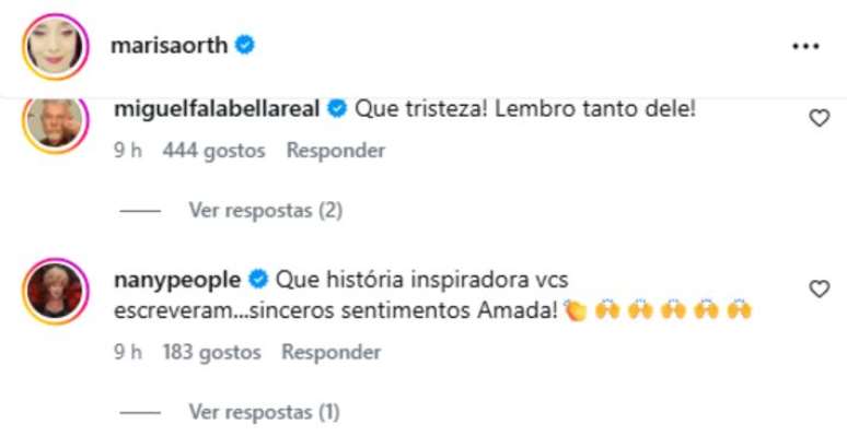 Miguel Falabella lamentou a morte do ator