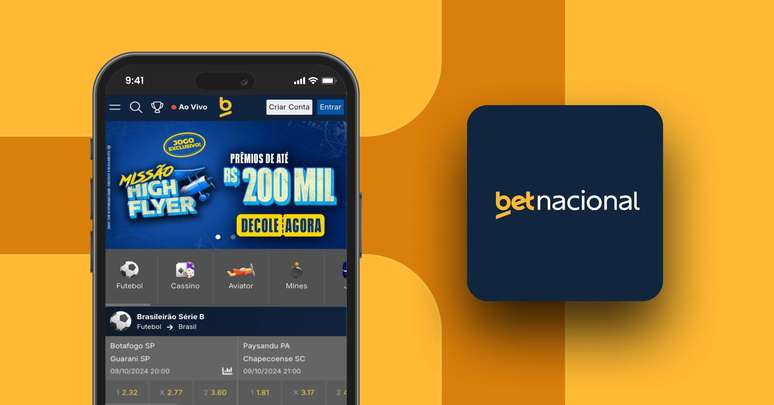 &Eacute; poss&iacute;vel fazer apostas esportivas e jogar no cassino diretamente pelo app da Betnacional