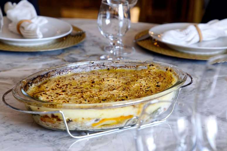 Bacalhau cremoso gratinado&nbsp;