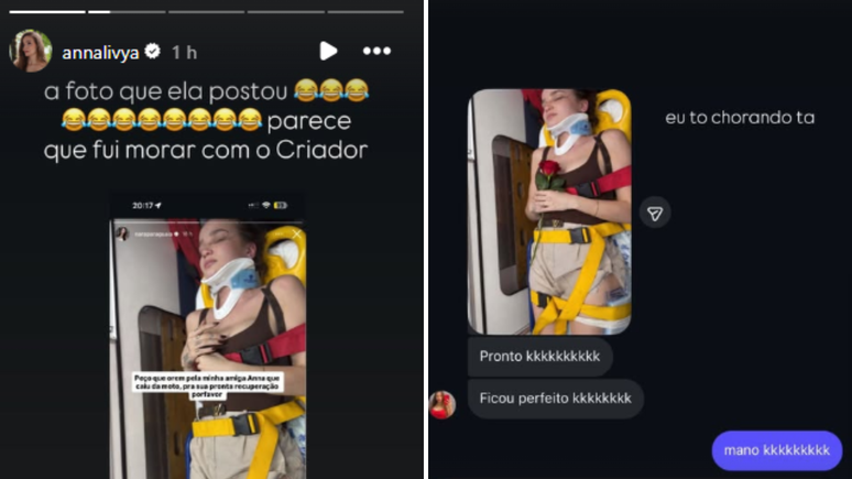 Ex-Chiquititas Anna Livya sofre acidente de moto: &lsquo;Me quebrei um pouquinho&rsquo;