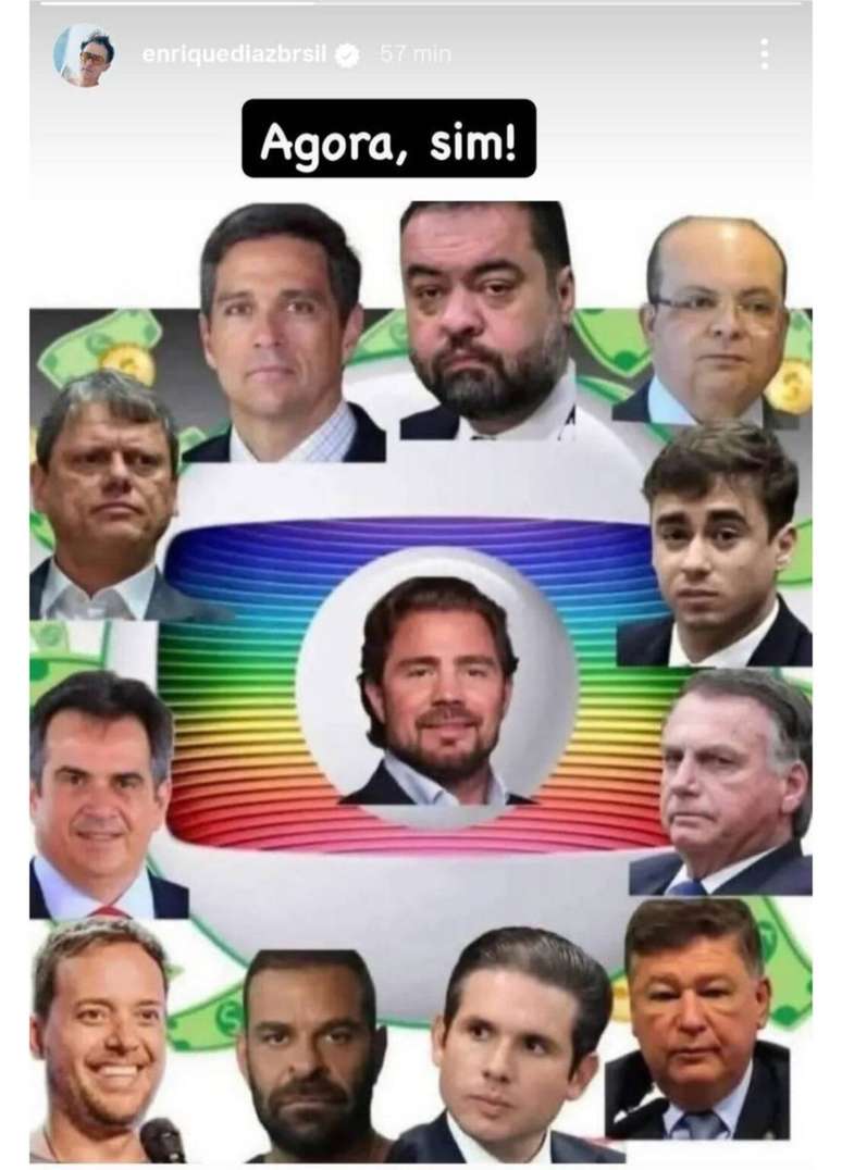 Enrique Diaz divulga imagem atacando a Globo, apaga publica&ccedil;&atilde;o e causa mal-estar nos bastidores da emissora