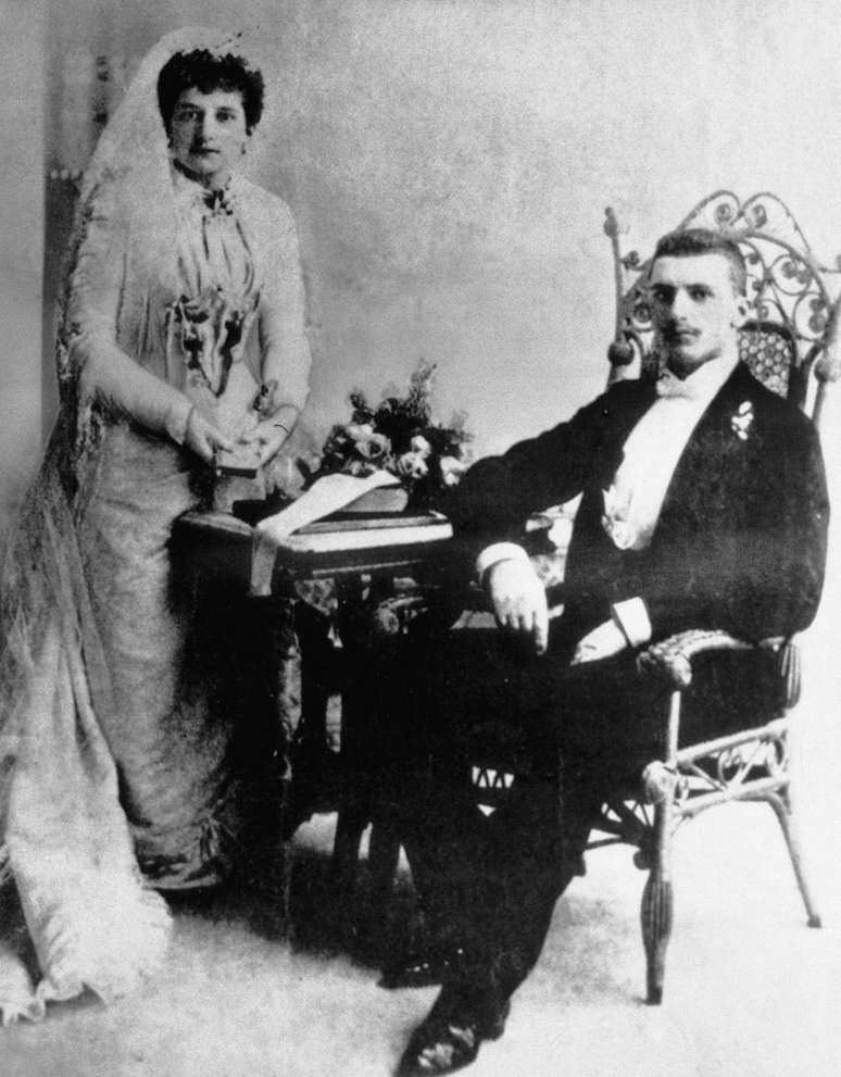 Foto do casamento de Clorinda Cuneo e Amadeo P. Giannini