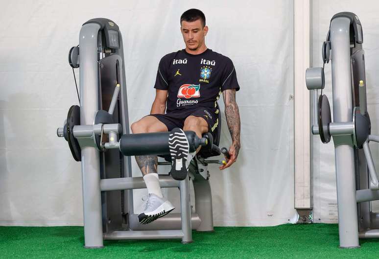 Iba&ntilde;ez durante treino pela Sele&ccedil;&atilde;o Brasileira na academia em Orlando &ndash;