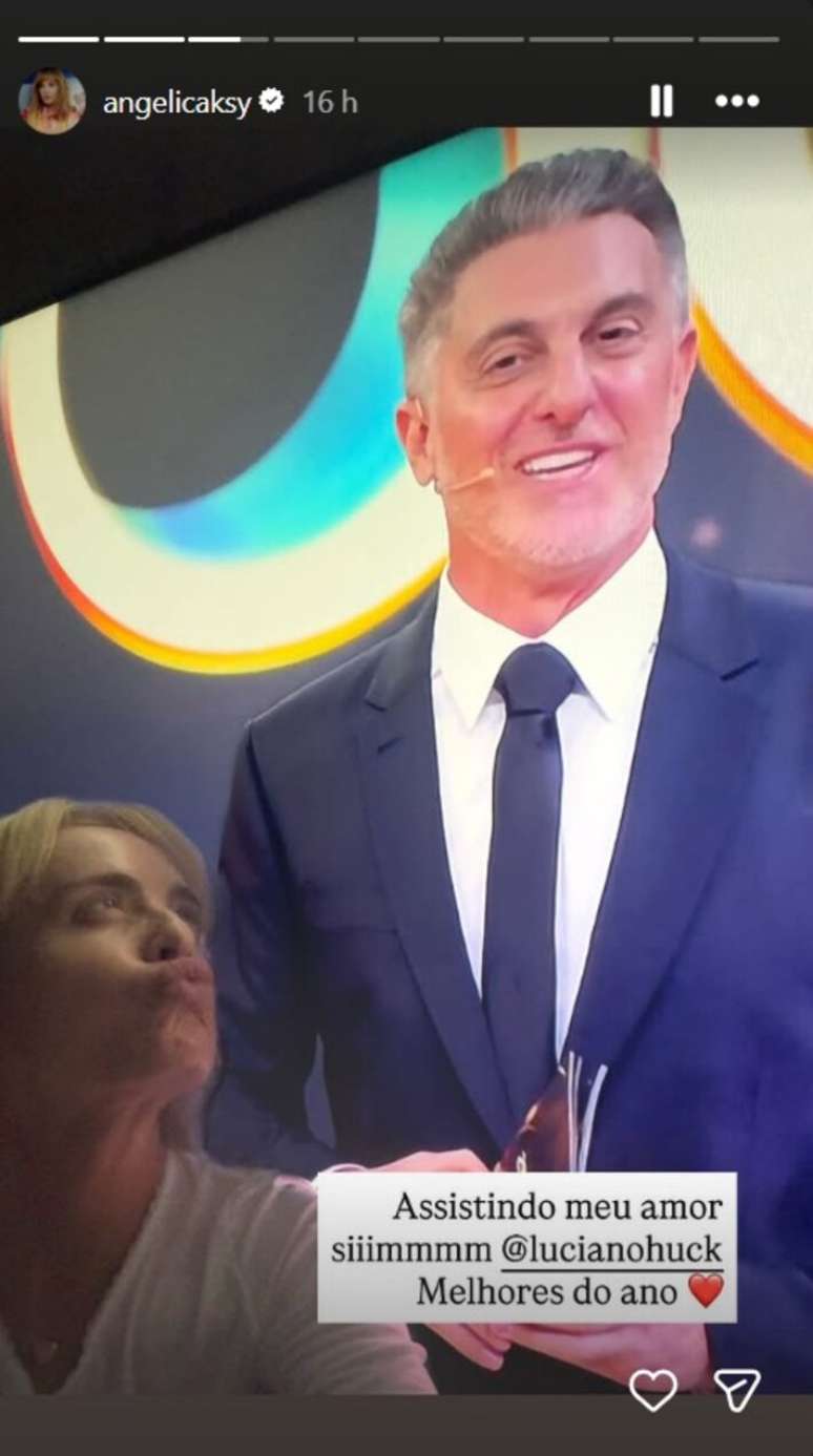 Ang&eacute;lica acompanhou o 'Melhores do Ano' de casa