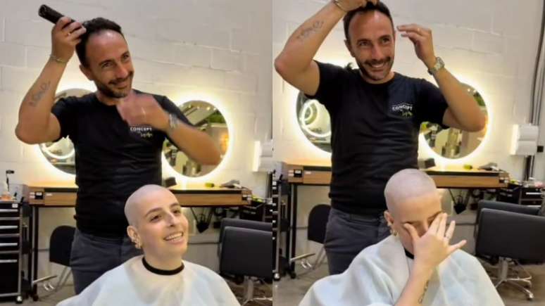 Ana Julia conta que, 15 dias ap&oacute;s a primeira sess&atilde;o de quimioterapia, o cabelo come&ccedil;ou a cair muito e ela decidiu raspar