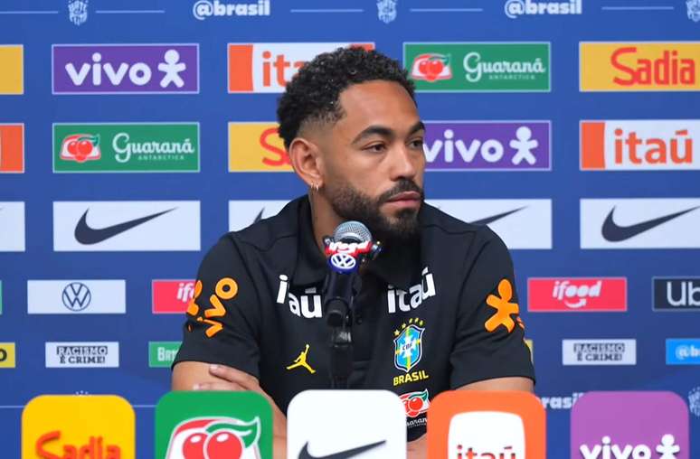 Matheus Cunha durante entrevista coletiva nesta segunda-feira (30) &ndash;