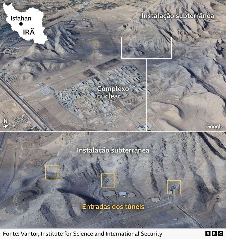 Imagem mostra o complexo nuclear de Isfahan