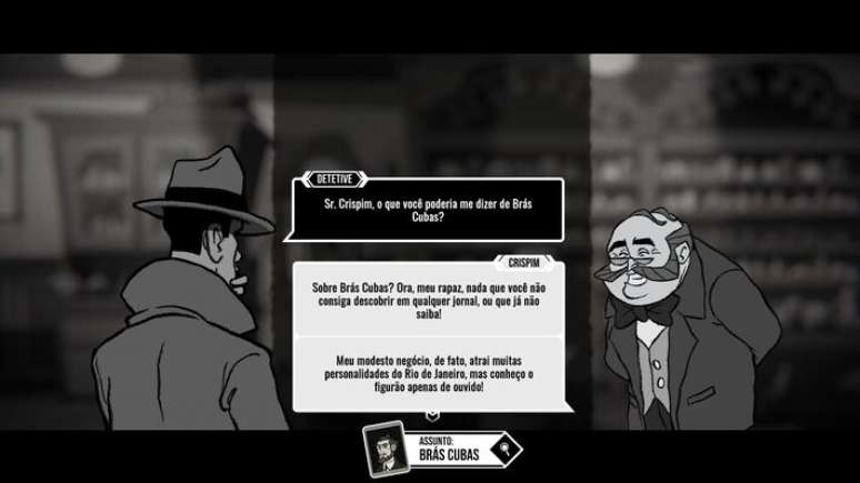 Em 'A Investiga&ccedil;&atilde;o P&oacute;stuma', o jogador deve descobrir quem assassinou Br&aacute;s Cubas