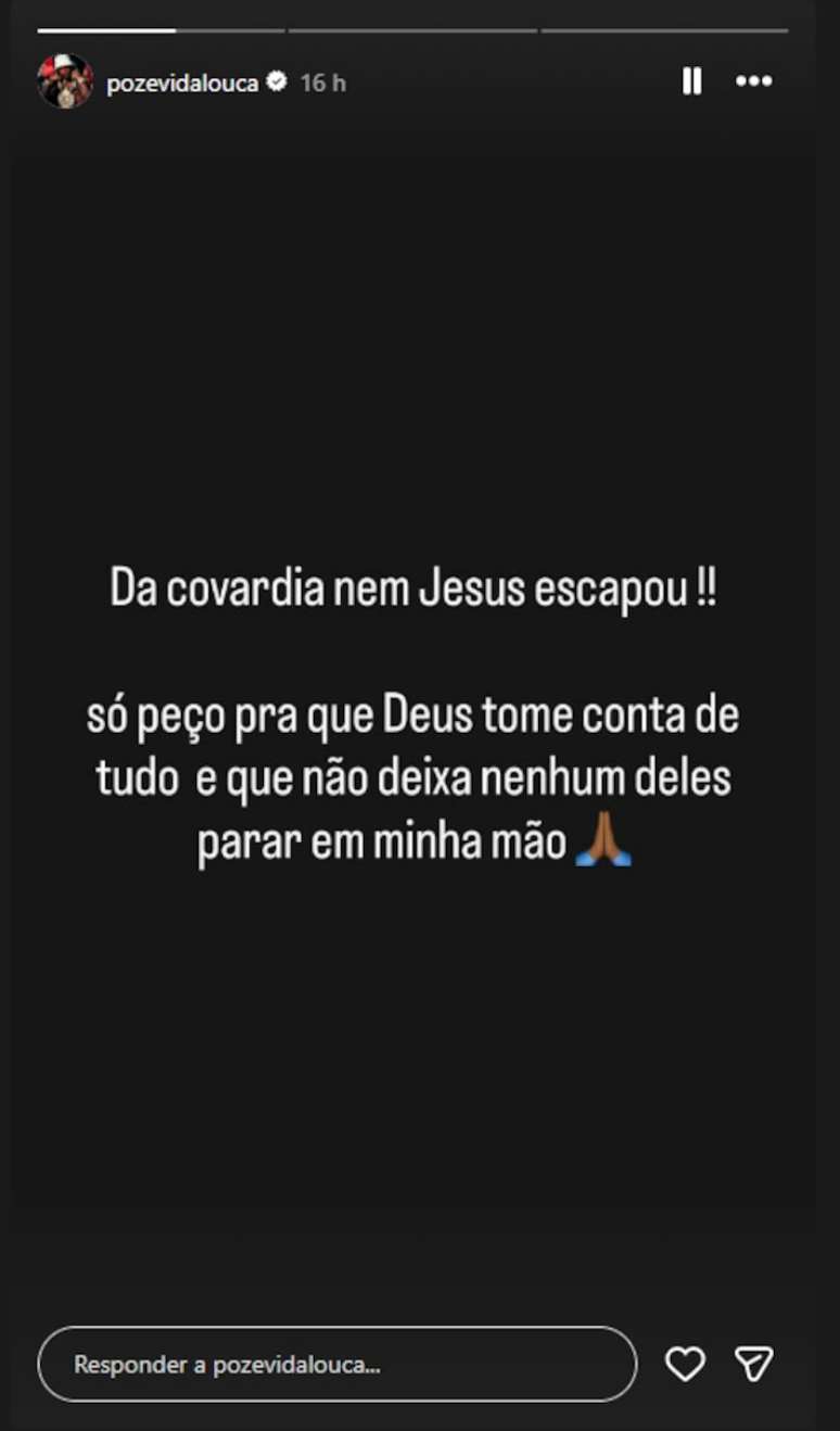 Poze do Rodo comentou o caso nas redes sociais