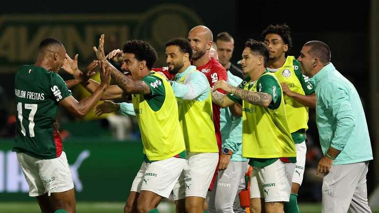Marlon Freitas marcou os dois gols da vit&oacute;ria do Palmeiras contra o Gr&ecirc;mio. &ndash;