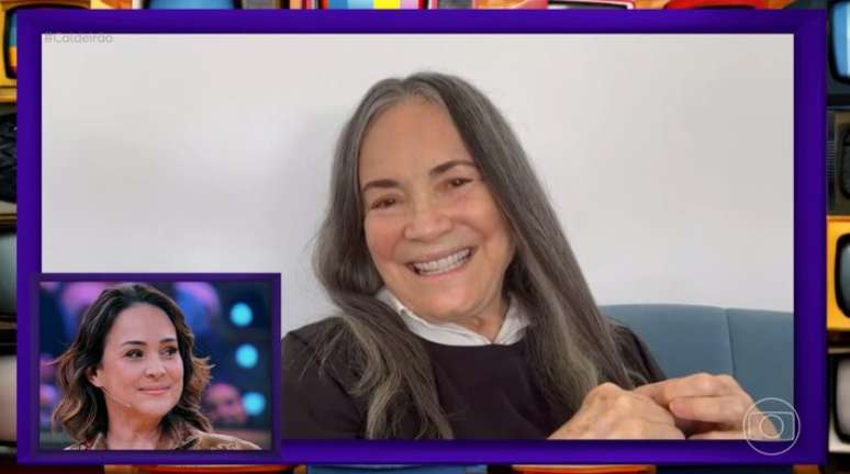 Regina Duarte participa por v&iacute;deo do 'Caldeir&atilde;o Com Mion', da TV Globo, em 2026