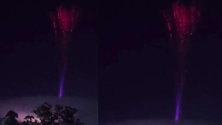 Moradores locais conseguiram registrar o momento espetacular com celulares