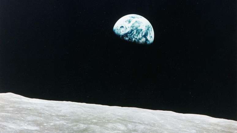 A ic&ocirc;nica foto Earthrise (Nascer da Terra, em tradu&ccedil;&atilde;o livre) feita em 1968
